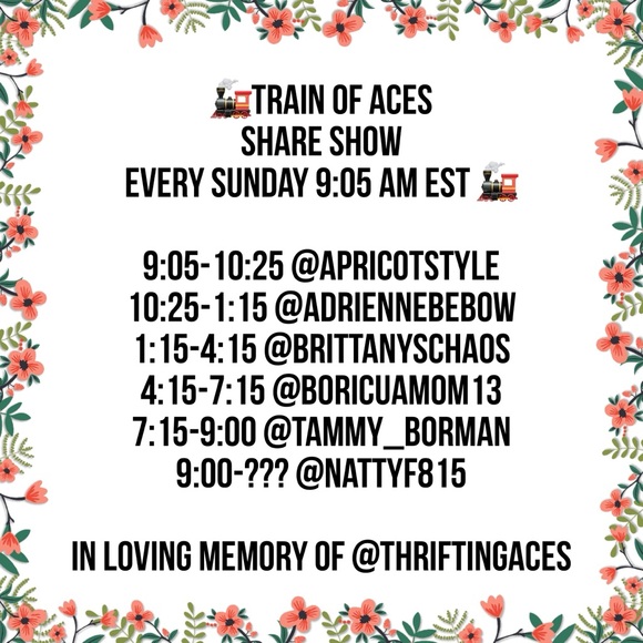 Other - Sunday 9:25 AM CST Share Show Train 🚂